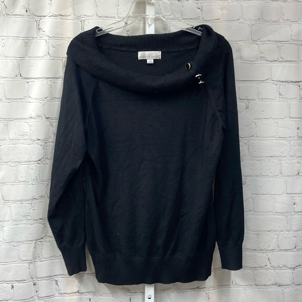 Carolyn Taylor cowl neck  off shoulder large sweater